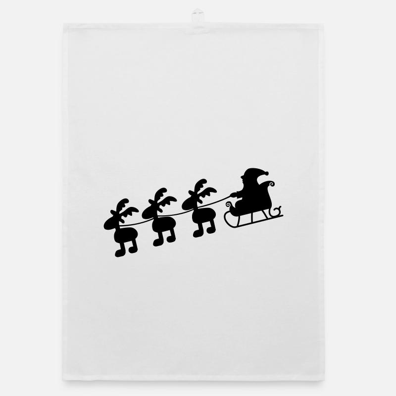 Weihnachtsmann mit Schlitten Organic Geschirrtuch