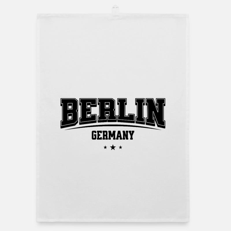Conception de la déclaration de la ville de Berlin - Torchon bio - blanc