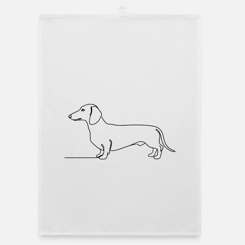 Dachshund Dachshund One Line Art Organic dish towel
