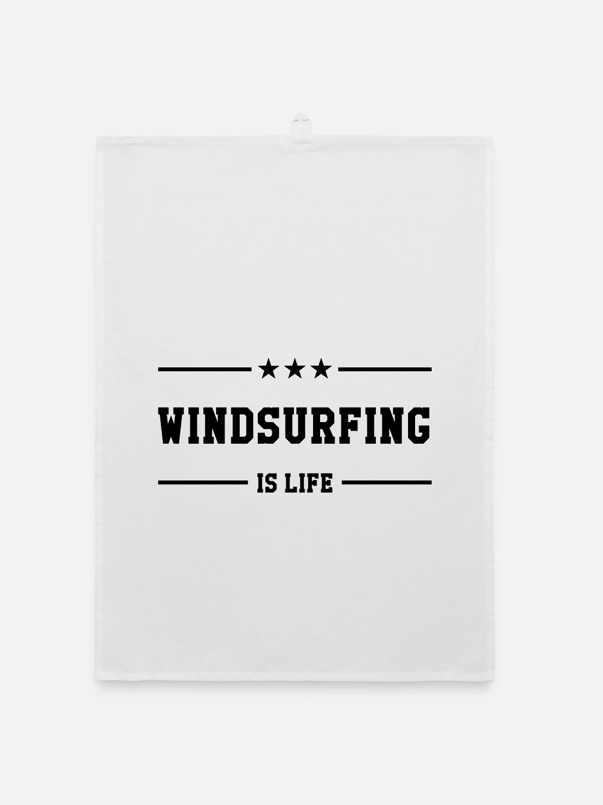 Windsurfen / Windsurfer / Windsurf / Windsurfing - Organic Geschirrtuch - Weiß - Vorne