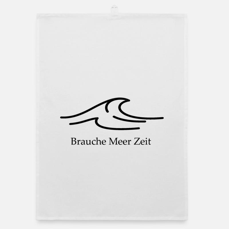 Le temps en mer est parfait pour les vacances - Torchon bio - blanc