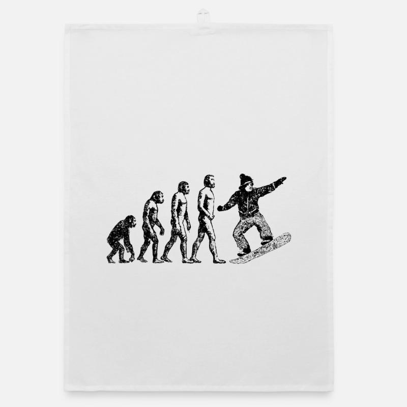 Evolution to snowboarder grunge design Organic dish towel