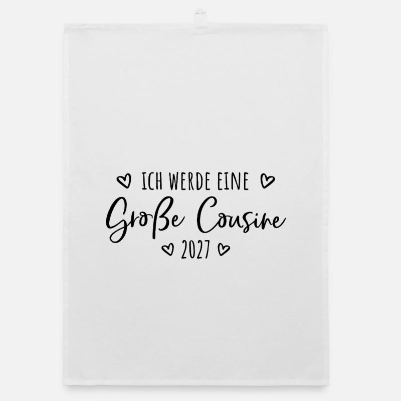 Ich werde eine Große Cousine 2027  Organic Geschirrtuch