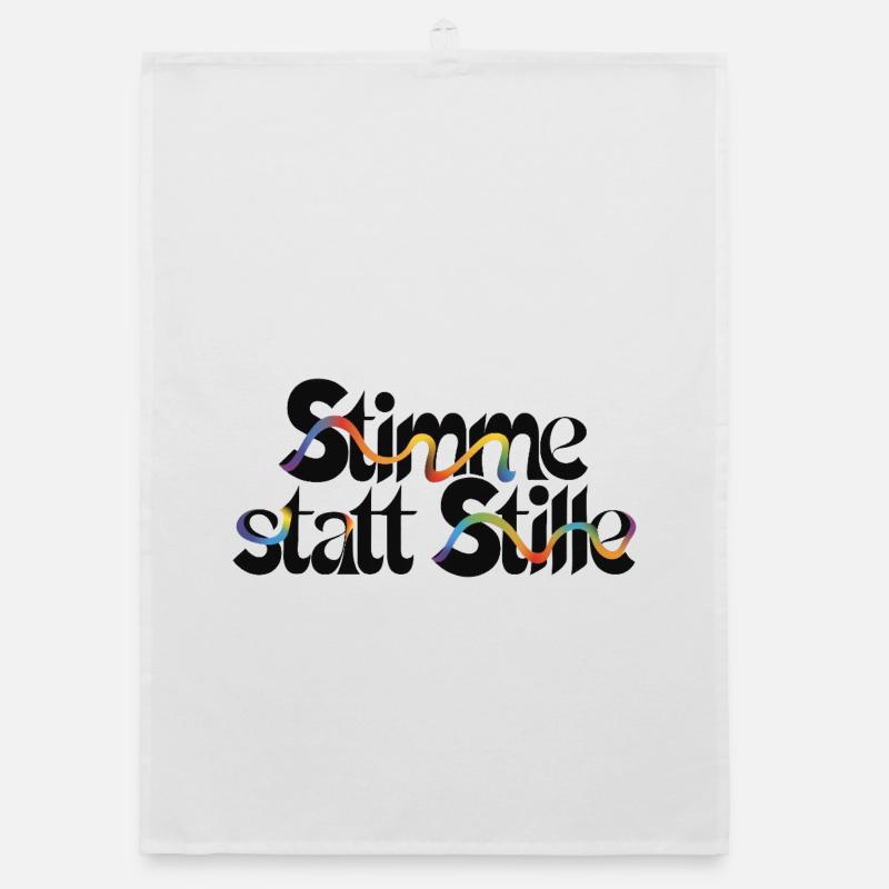 Cool statement motif for more civil courage Organic dish towel