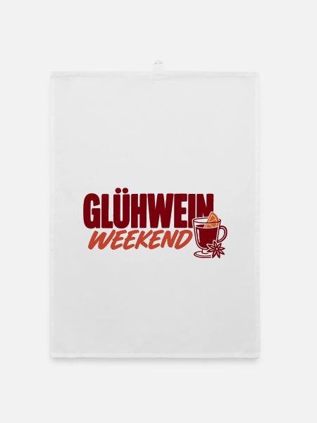 Glühwein Weekend mit Glühwein-Grafik - Organic Geschirrtuch - Weiß - Vorne