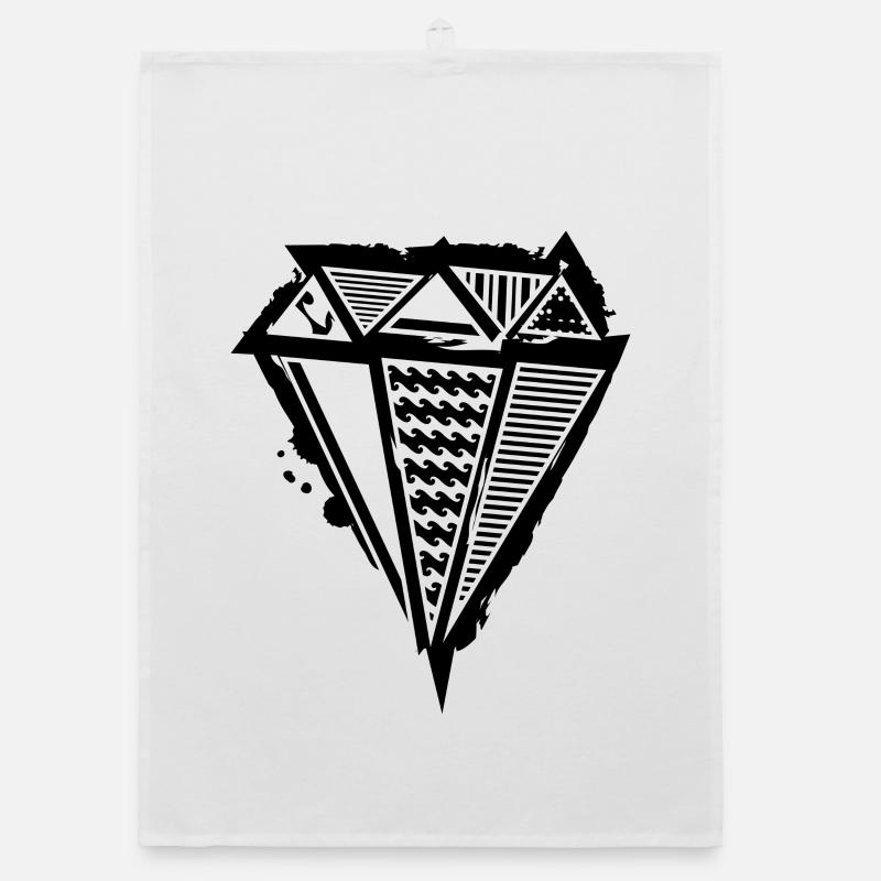 A diamond graffiti with different patterns Organic dish towel