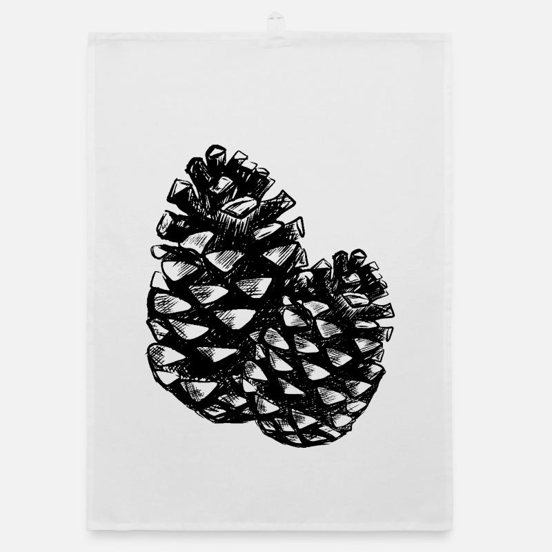 Two pine cones Organic dish towel