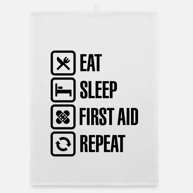 Eat Sleep First Aid Repeat Torchon bio