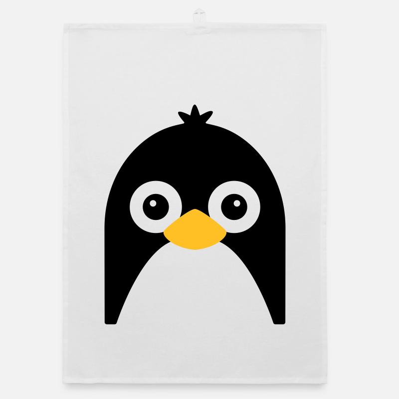 Cute Penguin Face Organic dish towel