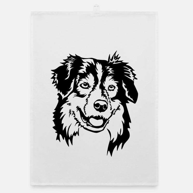 Australian Shepherd Kopf Organic Geschirrtuch