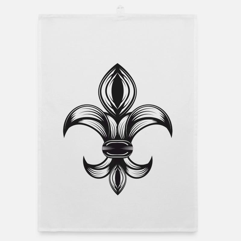 stilisierte Schwertlilie - Fleur-de-Lys Organic Geschirrtuch