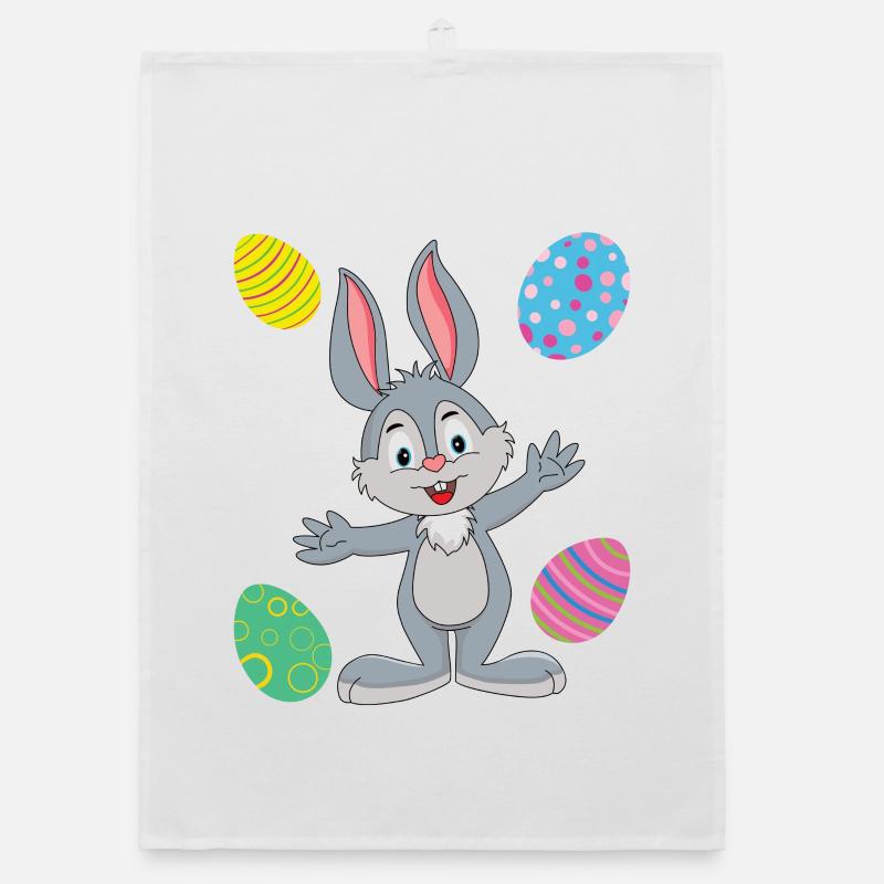 EASTER BUNNY AND EASTER EGGS Organic dish towel