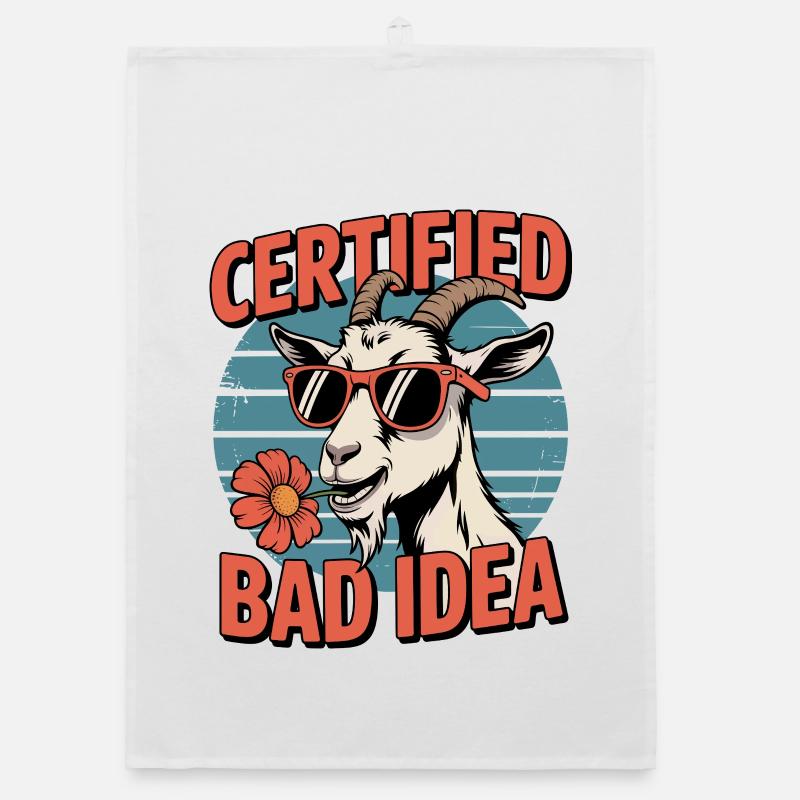 Certified Bad Idea Goat Organic dish towel