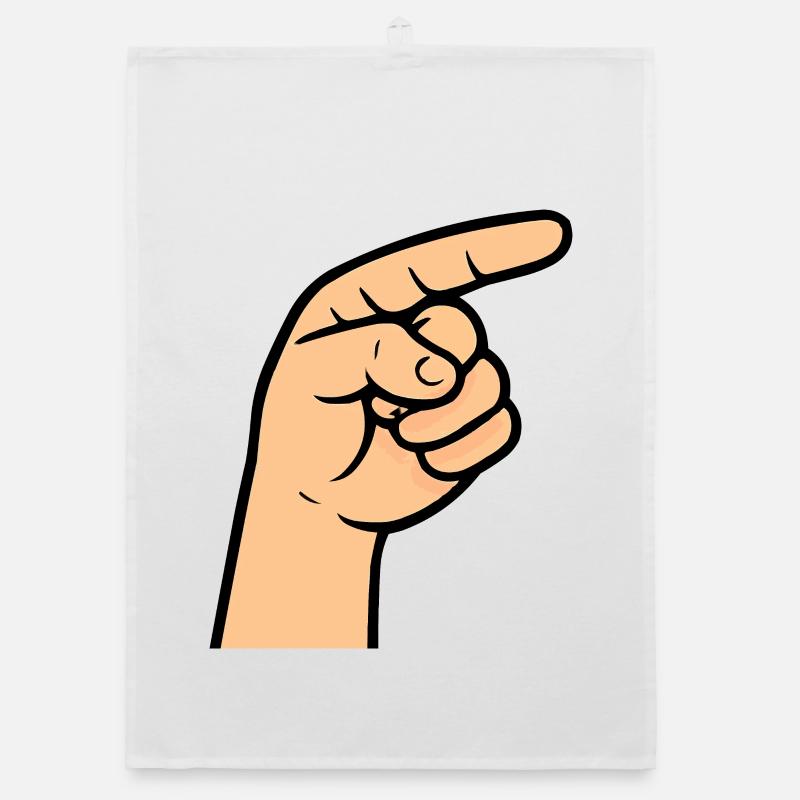 Conception de dessin animé pointant du doigt Torchon bio