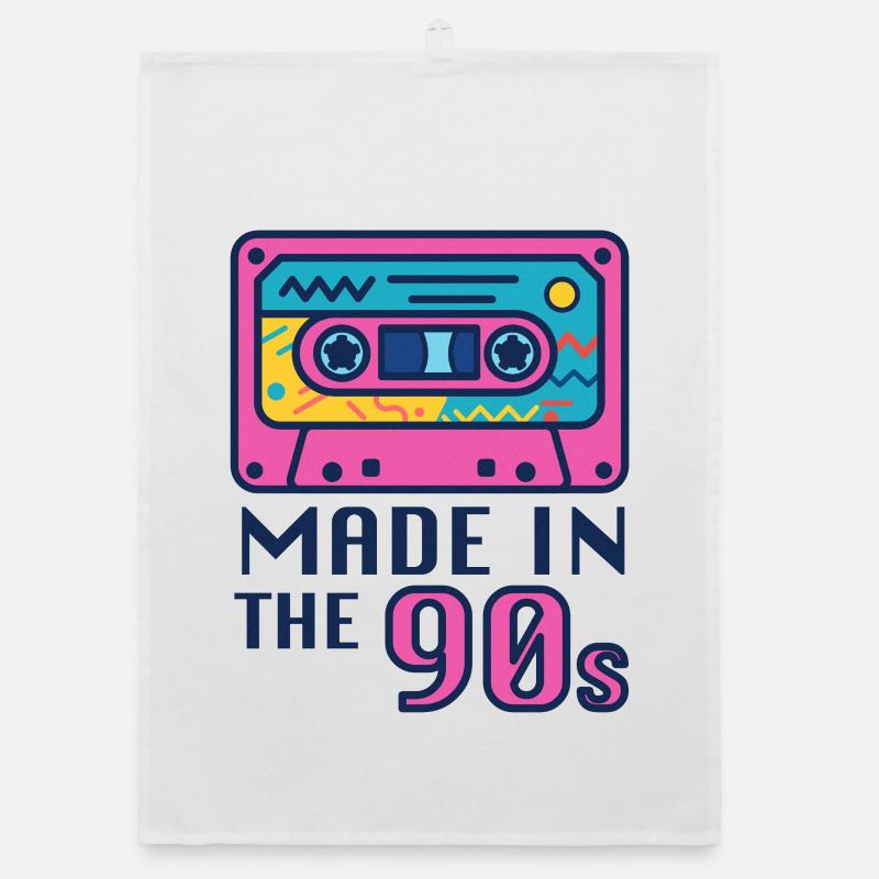 Neon 90s Cassette Design Organic dish towel