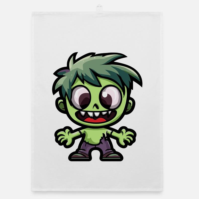 Zombie Halloween Cute Comic Organic dish towel