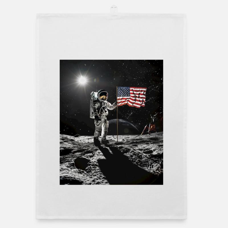 Astronaut on moon Organic dish towel