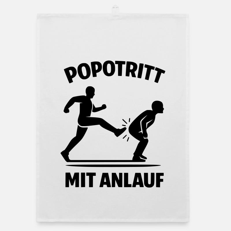 Kick in the butt with a run-up Organic dish towel