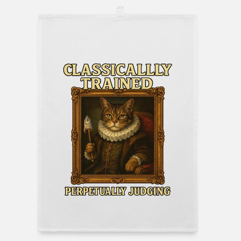 Classically Trained Perpetually Judging Renaissanc Organic dish towel