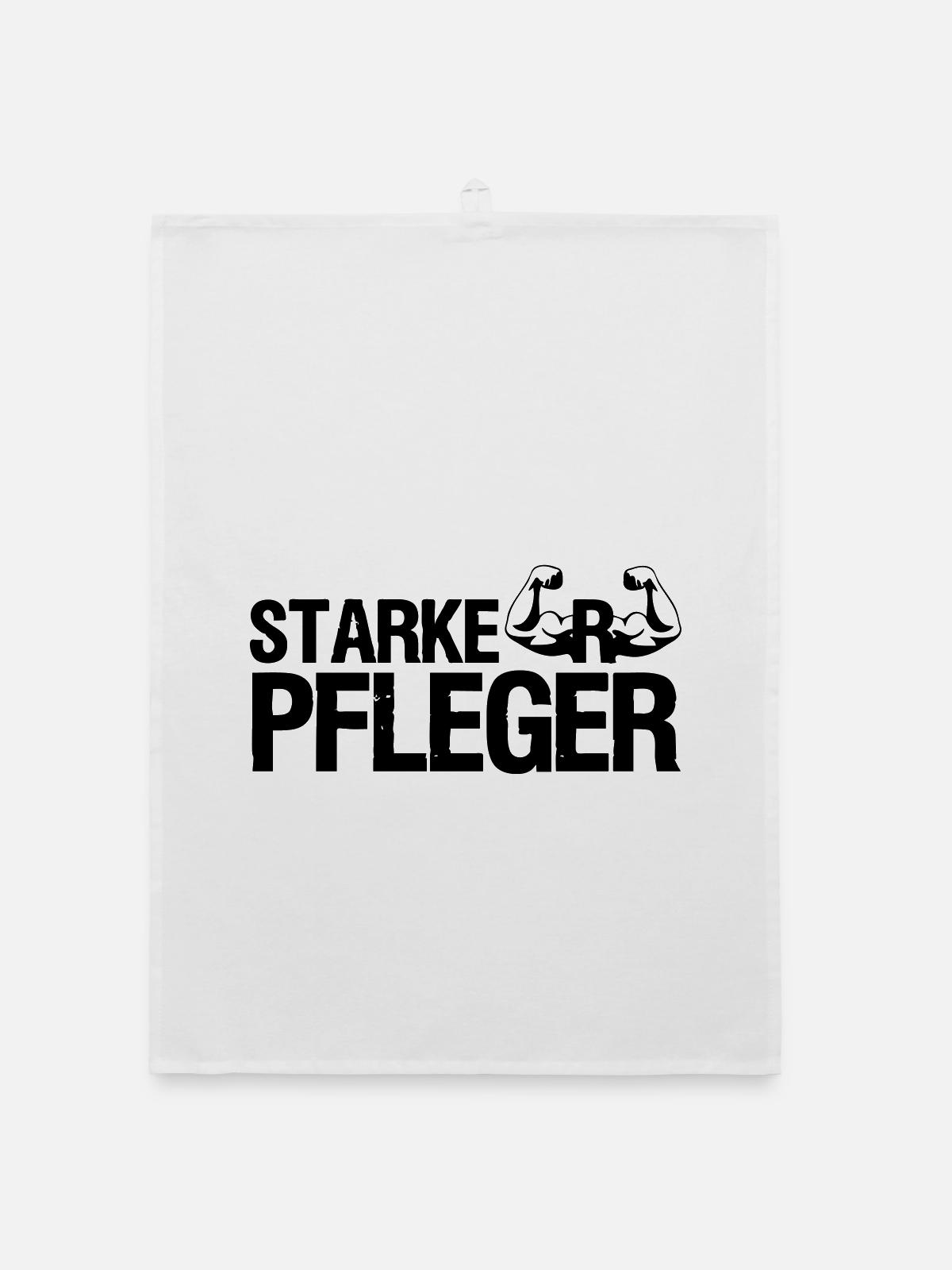 Starker Pfleger Pflege,Sprüche, Geschenk,Berufe - Organic Geschirrtuch - Weiß - Vorne