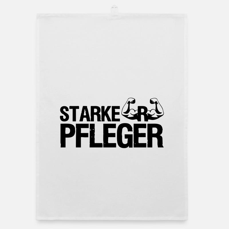 Starker Pfleger Pflege,Sprüche, Geschenk,Berufe - Organic Geschirrtuch - Weiß