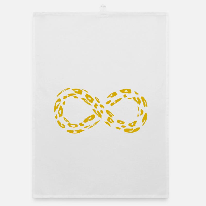 Leopard Infinity Loop (alternate) - Organic dish towel - white