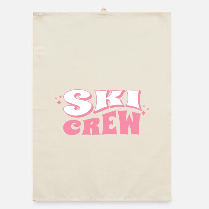 Filles de l’équipe de ski rose – Conception de ski féminine Torchon bio