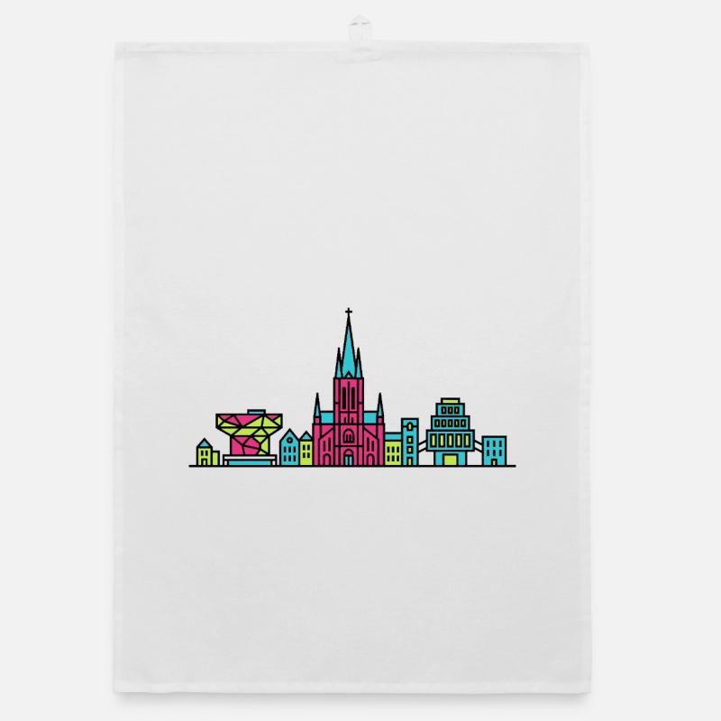 Antwerpener Stadtskyline-Kathedrale Moderne Linienkunst Organic Geschirrtuch