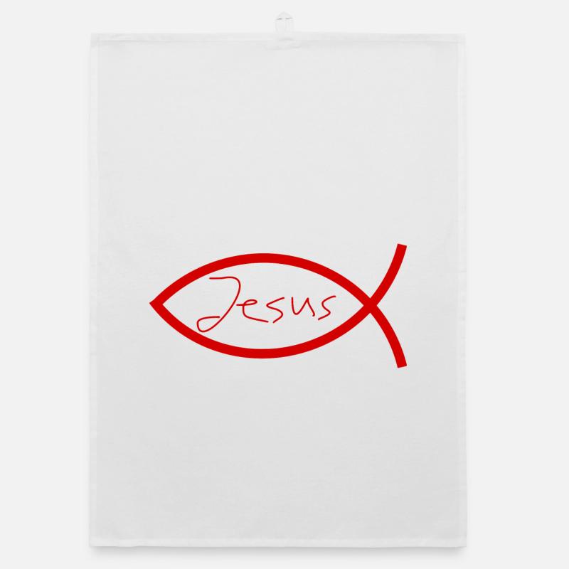Jesus fish Ichthys fish fish Organic dish towel
