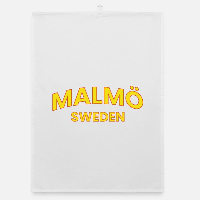 Style rétro du texte de Malmö Suède Torchon bio