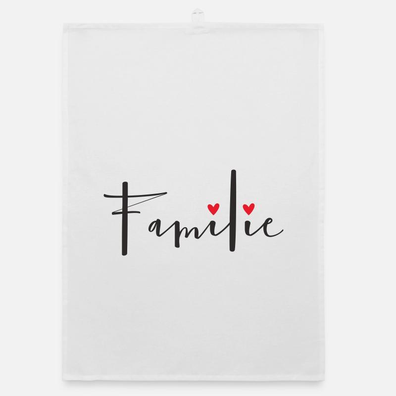 Famille – Un design de texte aimé Torchon bio