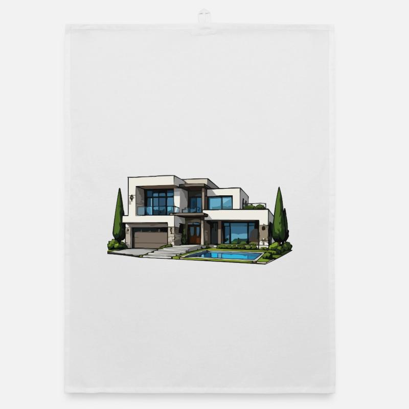 Moderne Villa mit Pool Organic Geschirrtuch