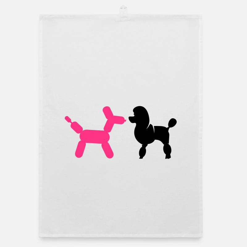 Poodle and Balloon Poodle Organic dish towel
