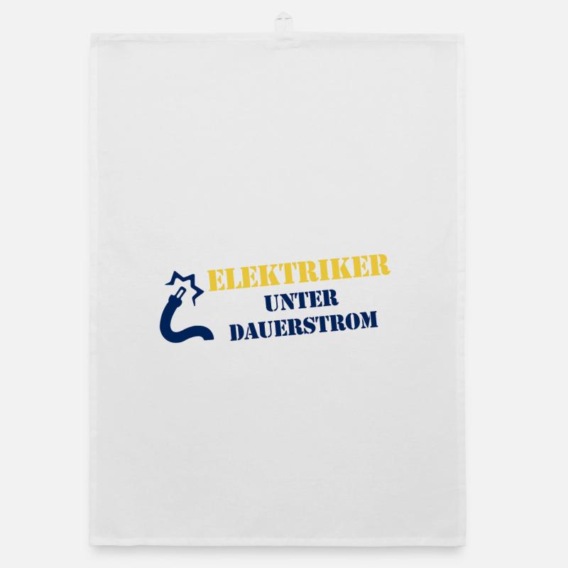 Electrician under continuous current - Organic dish towel - white