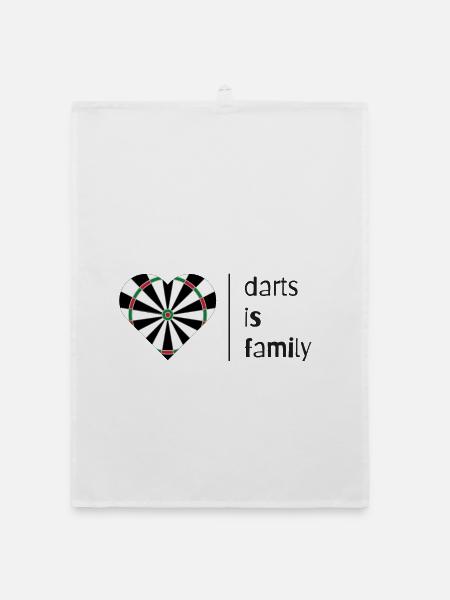Darts is family (dark) - Organic Geschirrtuch - Weiß