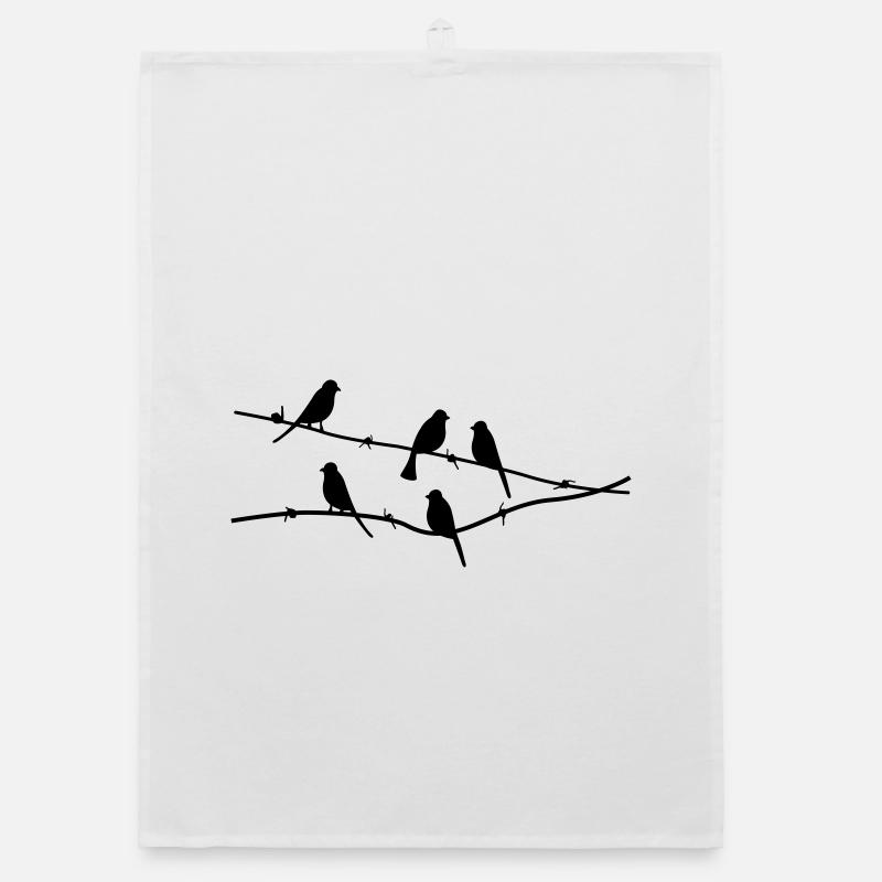 birds Organic dish towel