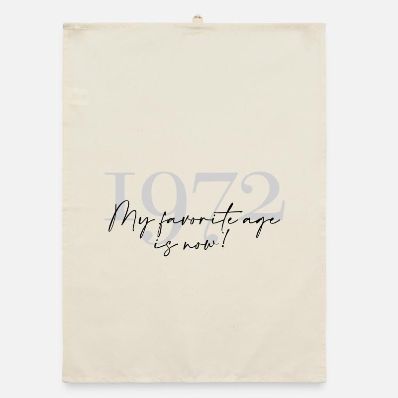 Vintage Year 1972 Script Organic dish towel