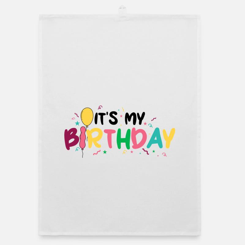 Birthday Rainbow Letters Organic dish towel