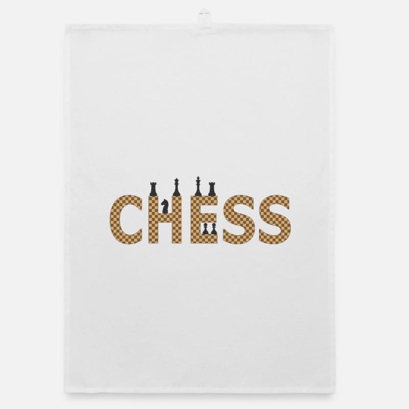 Echecs à la silhouette contrastée Torchon bio
