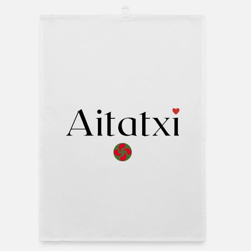 Aitatxi et Lauburu. Papy en Basque Torchon bio