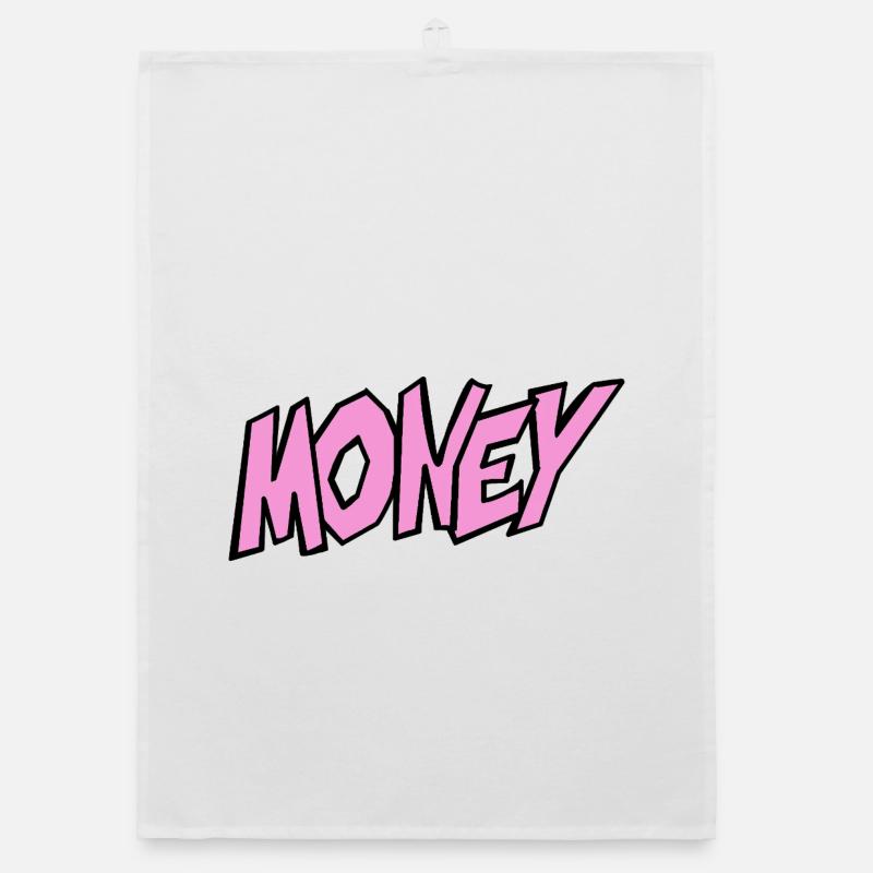 Geld-Illustration mit Lebendiger Typografie Organic Geschirrtuch
