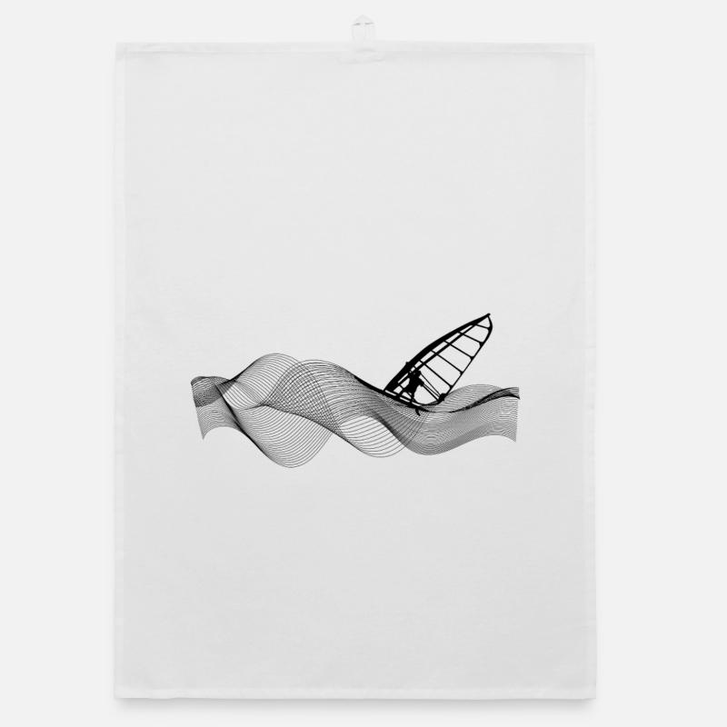 Windsurfer on wave structure Organic dish towel