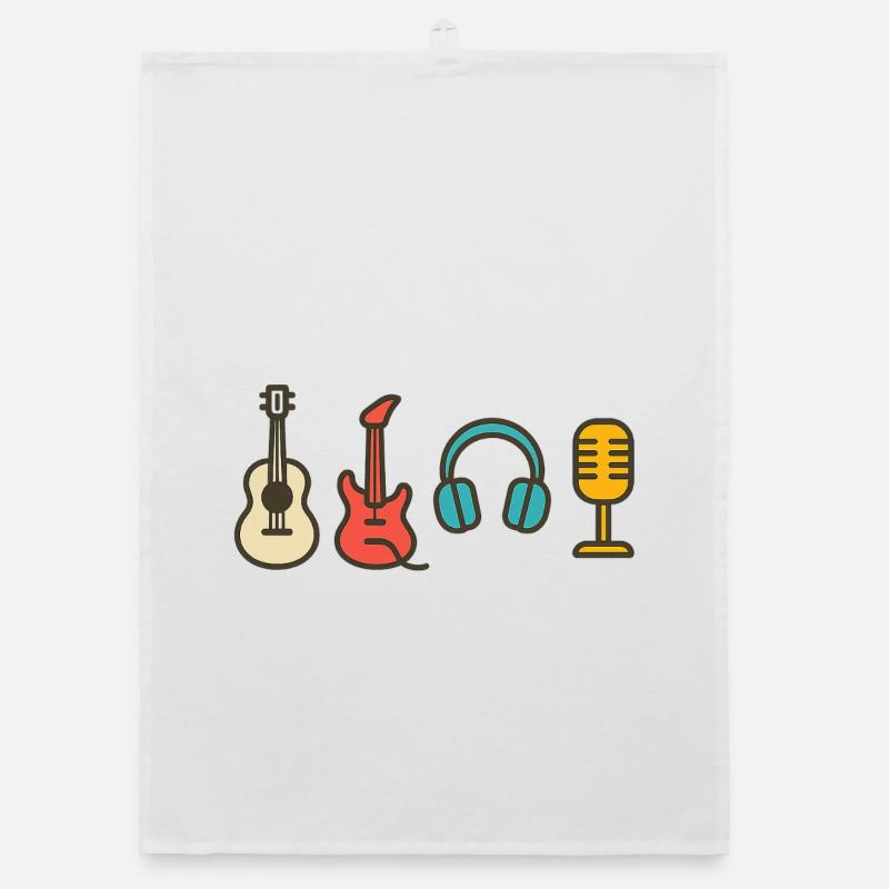 Music Notes Rhythm Beat Design Gift Organic dish towel