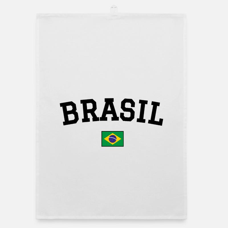 Drapeau du Brésil Noir Torchon bio