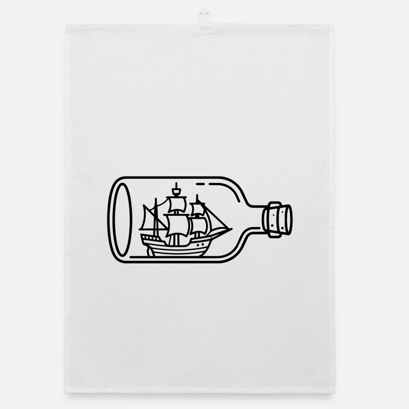 Schiff in der Flasche Organic Geschirrtuch