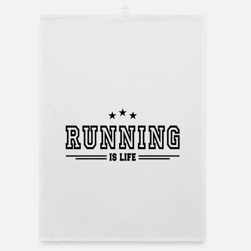 running is life Organic dish towel