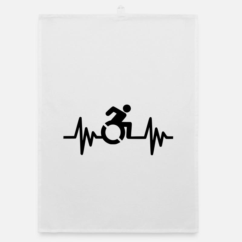 Rollstuhlfahrer mit klopfendem Herzen # Organic Geschirrtuch