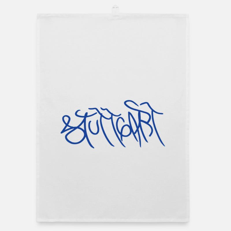 Stuttgart in graffiti style Organic dish towel
