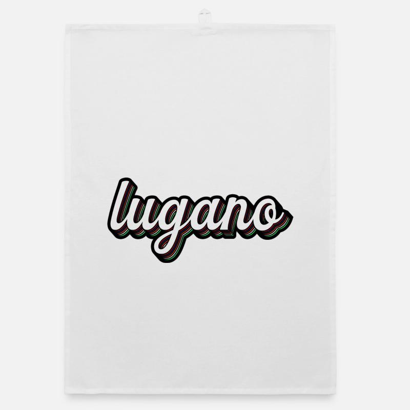 Lugano Neon Lettering Multiple Shadows Organic dish towel