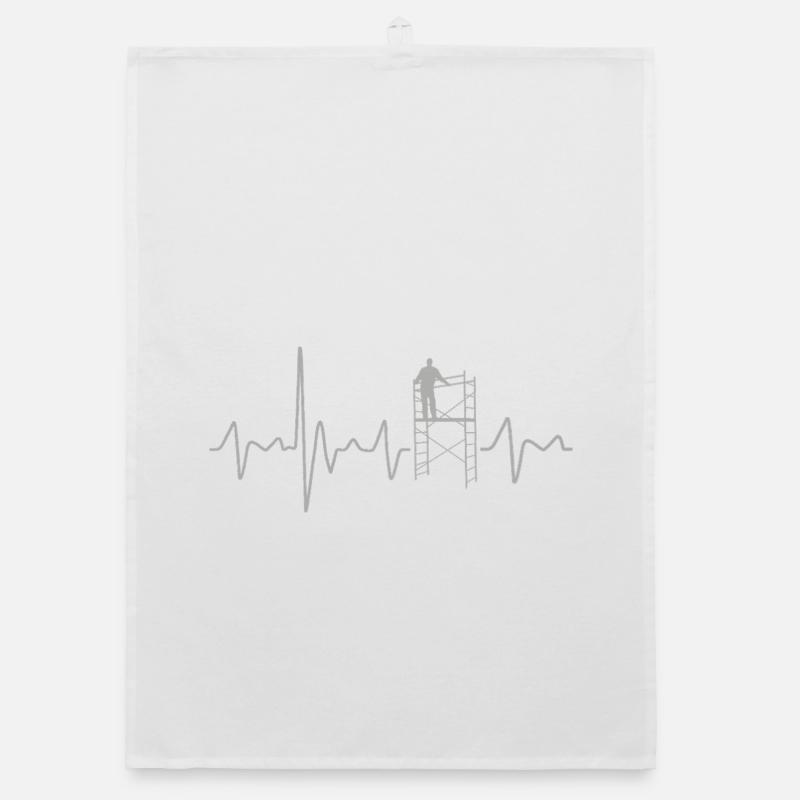 Échafaudage Heartbeat Échafaudage rétro pour artisans Torchon bio